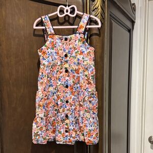 Lil lemons Colorful Floral Kids Dress with Button Accents size 6T